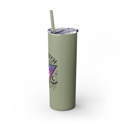 Bad Witch Vibes Skinny Tumbler with Straw, 20oz