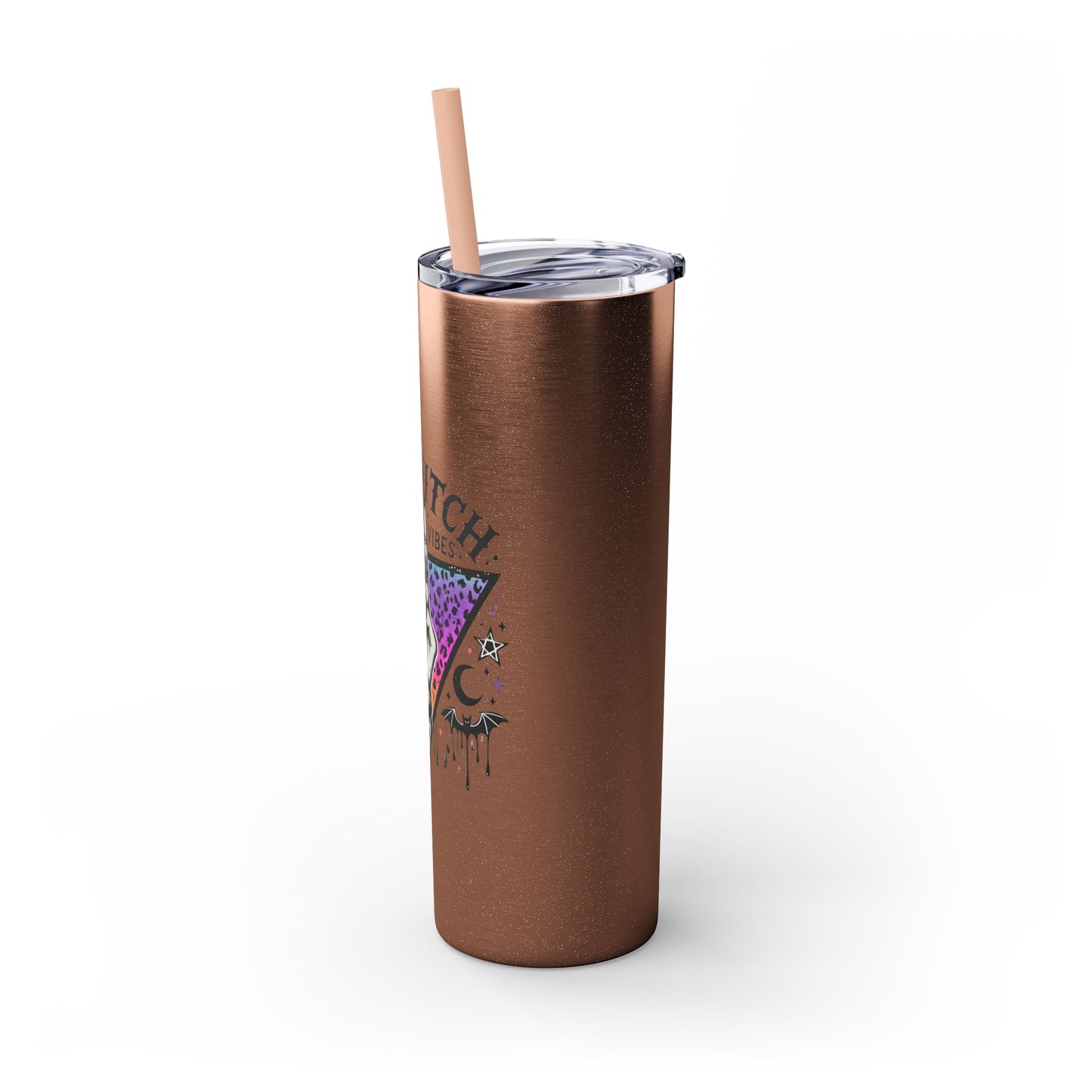 Bad Witch Vibes Skinny Tumbler with Straw, 20oz