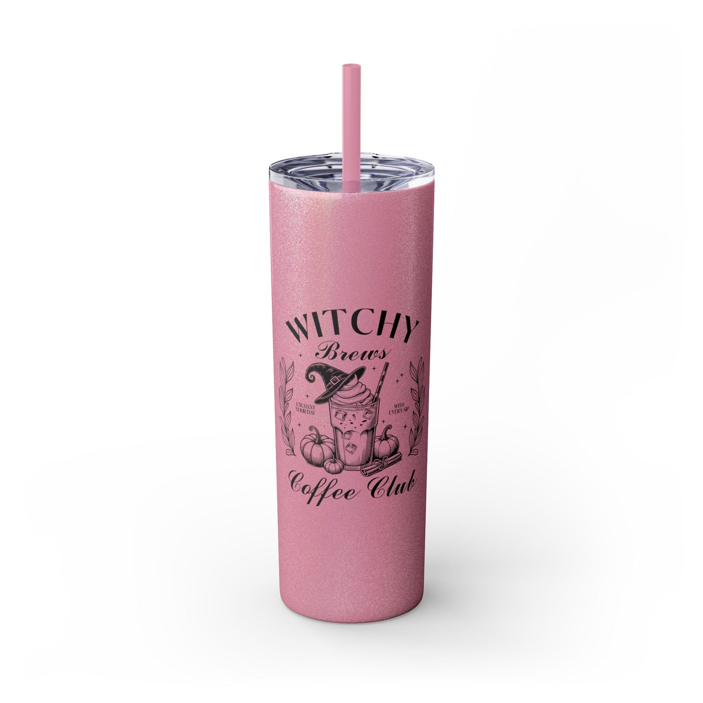 Witchy Brews Coffee Club Skinny Tumbler with Straw, 20oz