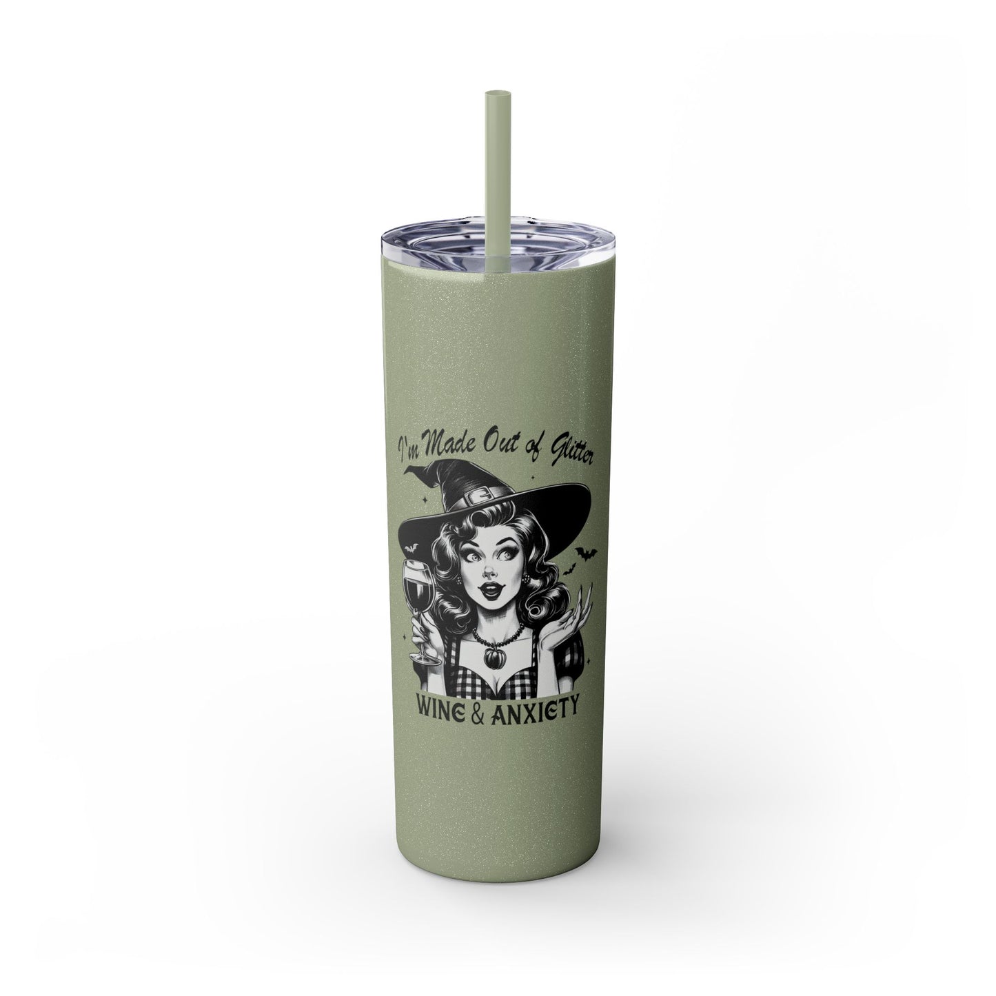 I'm Made Out Of Glitter Skinny Tumbler with Straw, 20oz