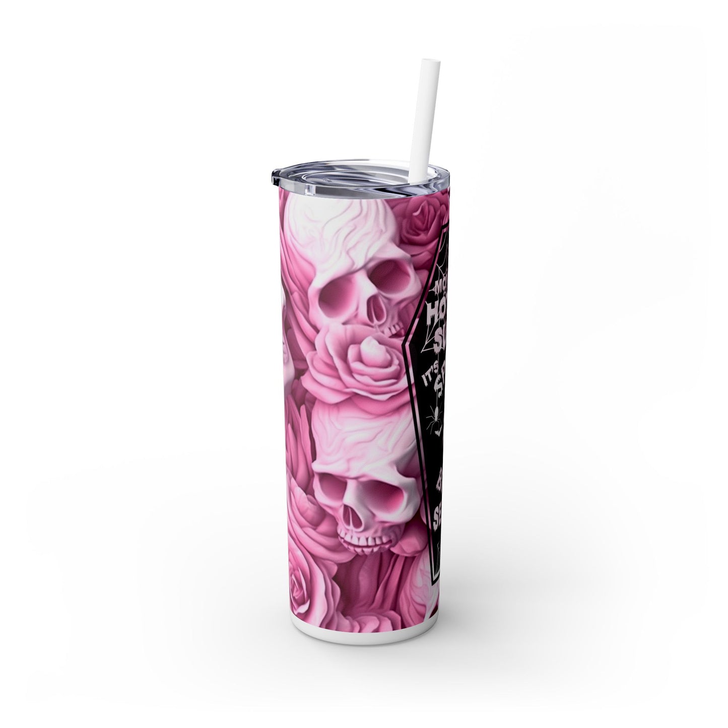 Spooky Bitch Season Skinny Tumbler with Straw, 20oz