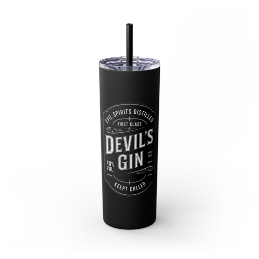 Devil's Gin Skinny Tumbler with Straw, 20oz