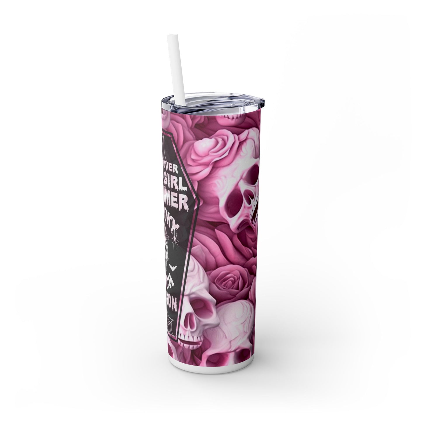 Spooky Bitch Season Skinny Tumbler with Straw, 20oz