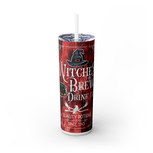 Witches Brew Red Skinny Tumbler with Straw, 20oz