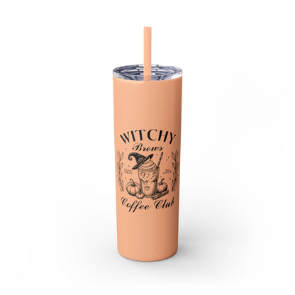 Witchy Brews Coffee Club Skinny Tumbler with Straw, 20oz