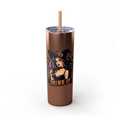 Drink Up Skinny Tumbler with Straw, 20oz