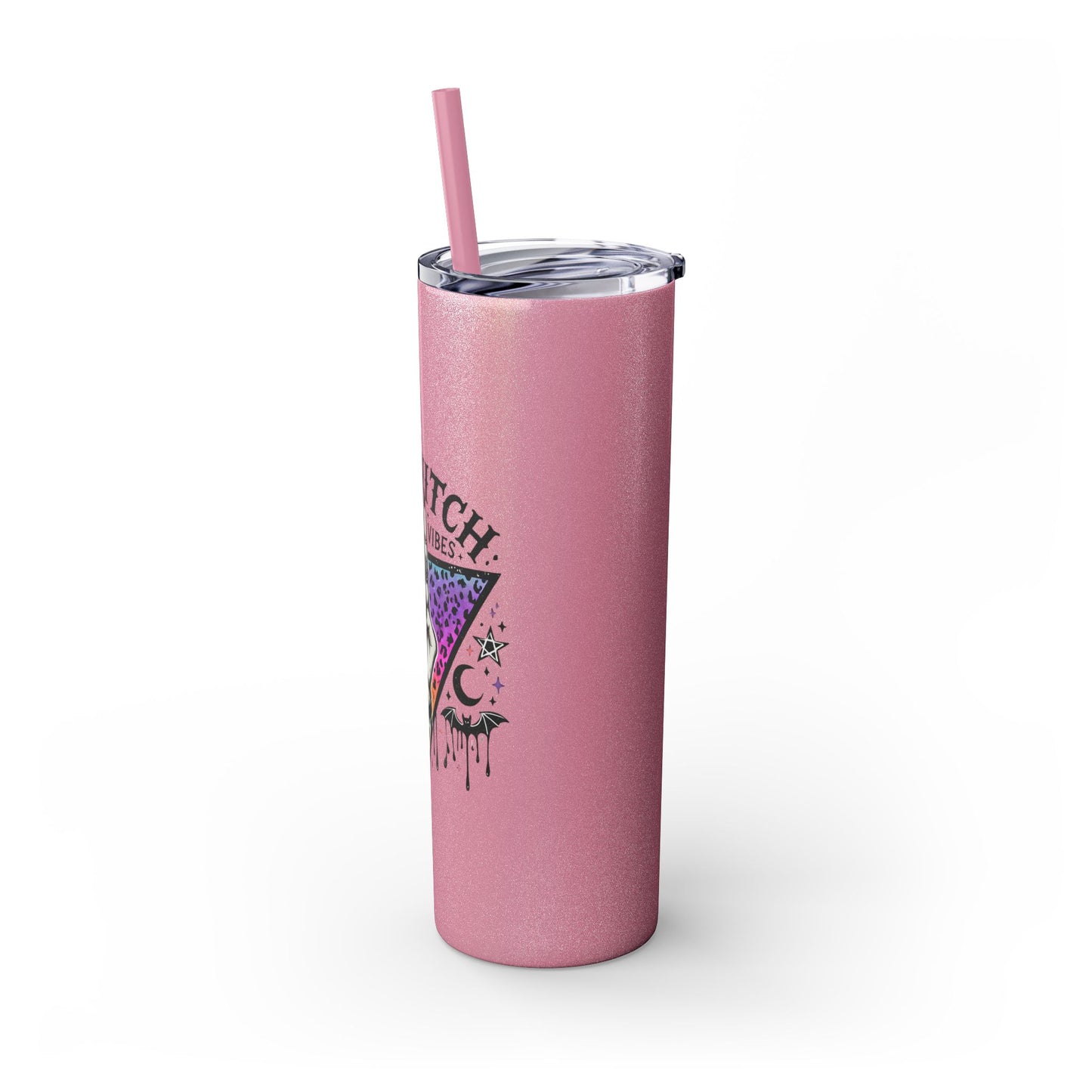 Bad Witch Vibes Skinny Tumbler with Straw, 20oz