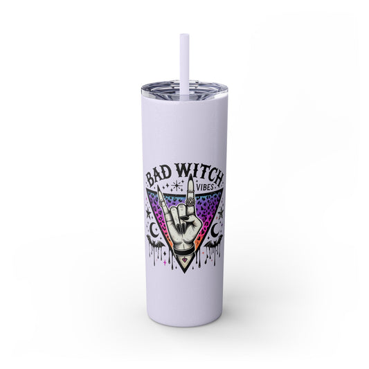 Bad Witch Vibes Skinny Tumbler with Straw, 20oz