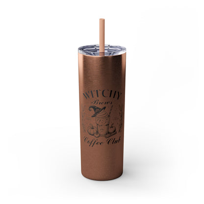 Witchy Brews Coffee Club Skinny Tumbler with Straw, 20oz