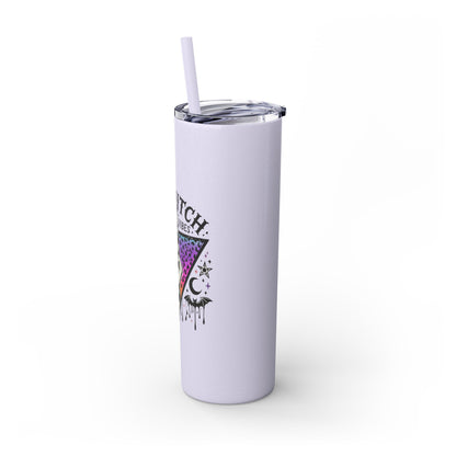 Bad Witch Vibes Skinny Tumbler with Straw, 20oz