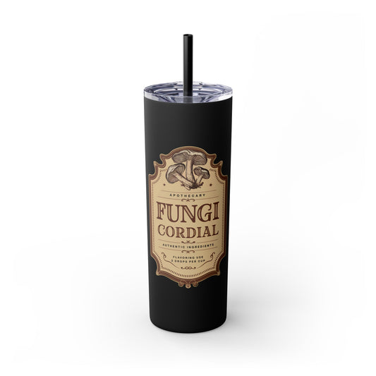 Fungi Cordial Skinny Tumbler with Straw, 20oz