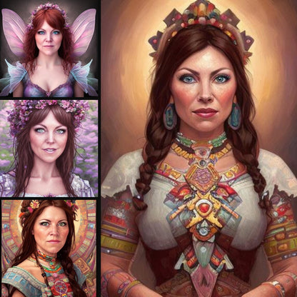 Custom Personal Portraits - Fantasy Portraits Bundle - Fantasy Lover Birthday Gift Idea For Her - Digital Art Print - SPIRITUAL DOWNLOADS