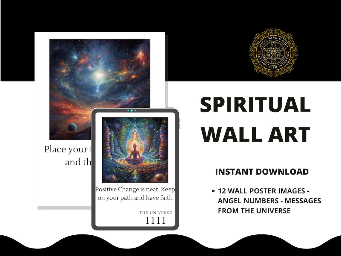 Angel Number Wall Art Instant Download Poster , Spiritual Wall Art Digital Download, Office Decor , Housewarming Gift