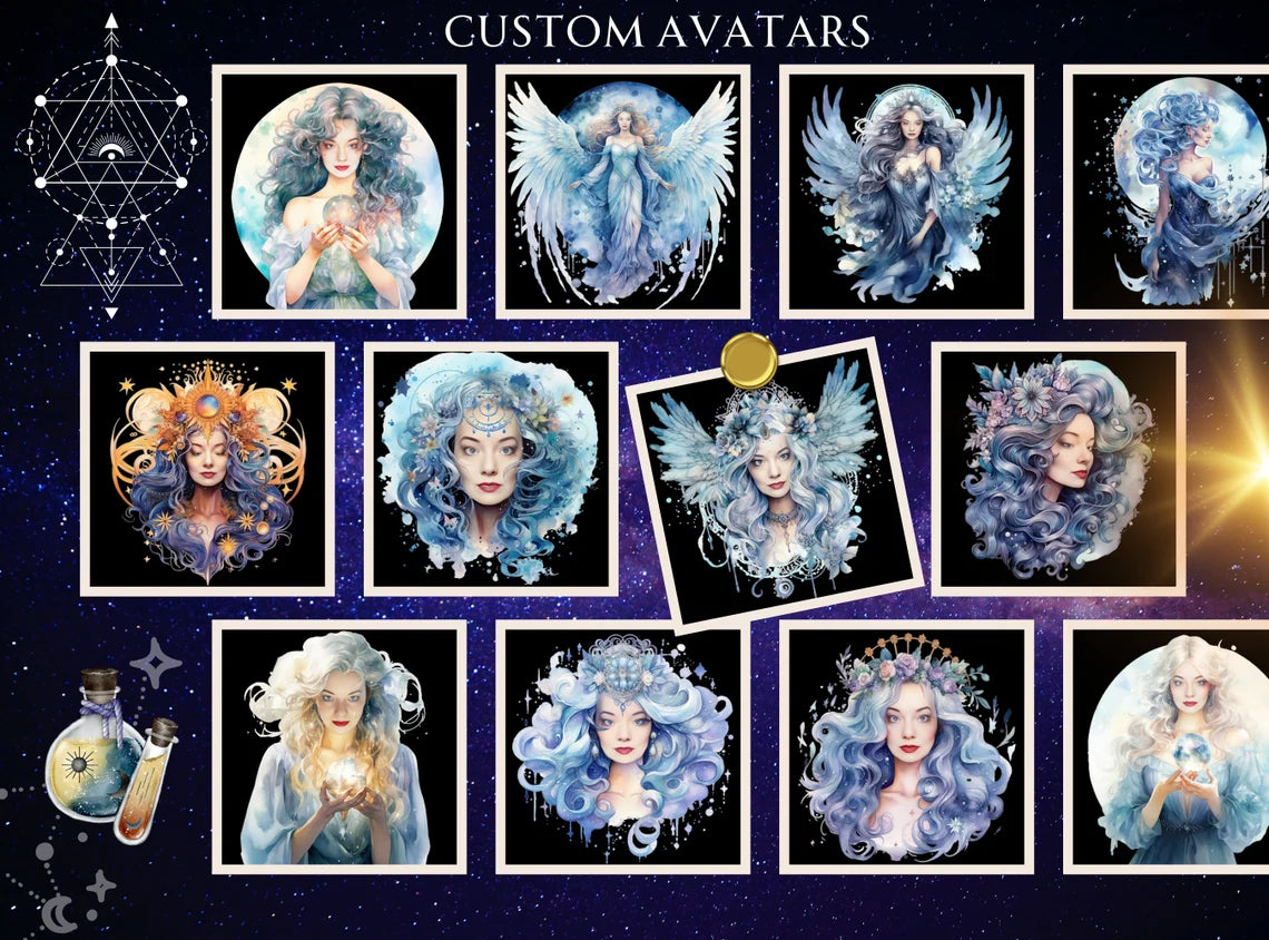 Custom Avatar, Commissioned Art , Branded Stickers, Avatar Logo, Custom Character, Custom Sticker, Witchy Graphics