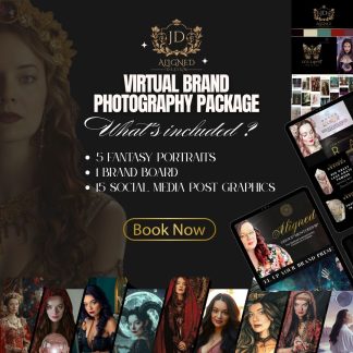 Virtual Brand Photography Package – Custom Fantasy Portraits, Brand Board & Social Media Graphics